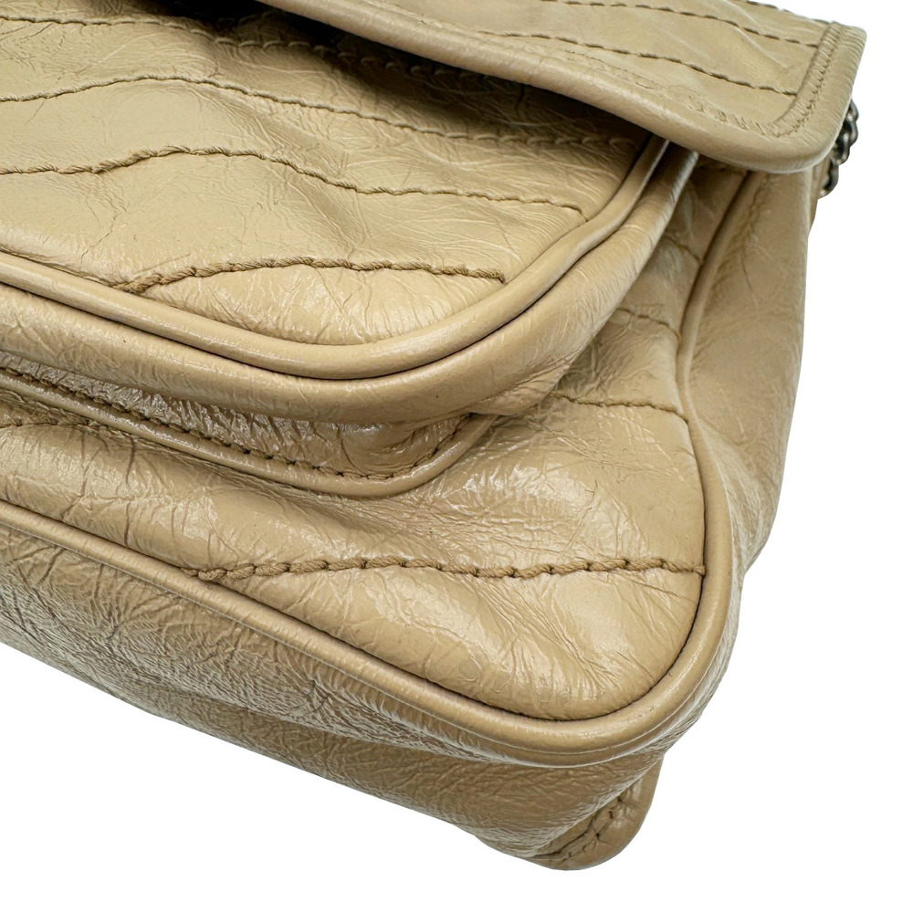 SAINT LAURENT Niki Chain Shoulder Bag Leather Beige - Picture 6 of 11